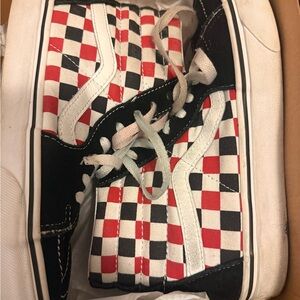 Vans Red and Black Checkered Sneakers